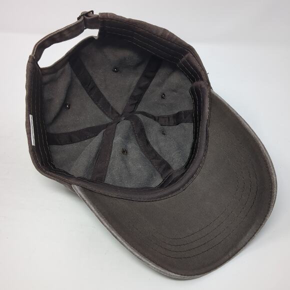 Faith Slideback Hat Brown One Size Adjustable Solid 6 Panel Vent Holes - Picture 7 of 8